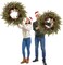 22-Inch Handcrafted Artificial Christmas Wreath with Pinecones